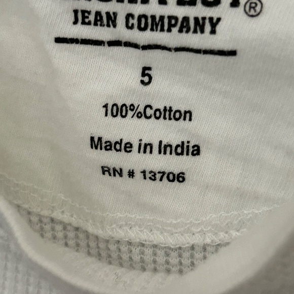 Boys Architect Jean Company White Thermal Tee T-Shirt Back To School 100% Cotton - Picture 2 of 3